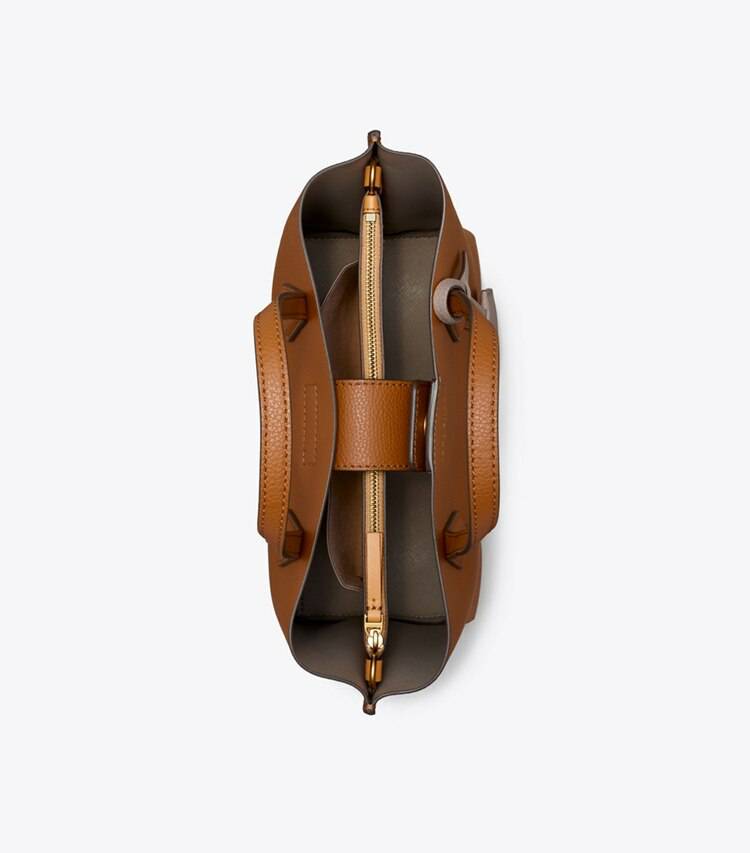 Tory Burch Women Small Perry Triple-Compartment Tote Tote Bags Light Umber - Image 5