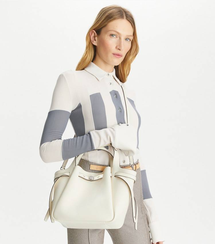 Tory Burch Women Small Romy Tote Light Cream Totes - Image 3