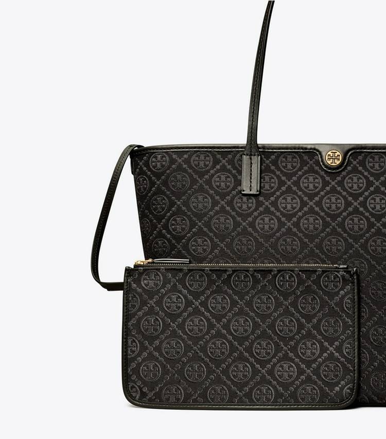 Tory Burch Women T Monogram Zip Tote Tote Bags Black - Image 4