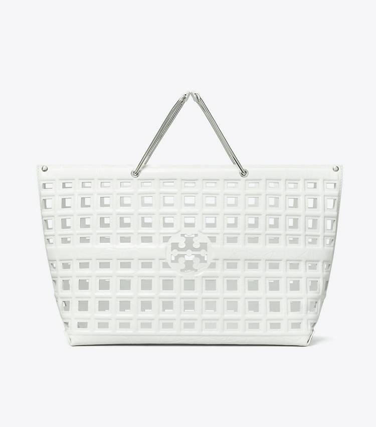 Tory Burch Women Tote Bags Ella Croc-Embossed Market Tote Blanc - Image 3