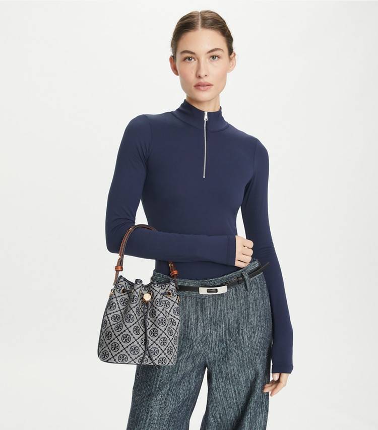 Tory Navy Crossbody Bags T Monogram Bucket Bag Women Tory Burch - Image 3