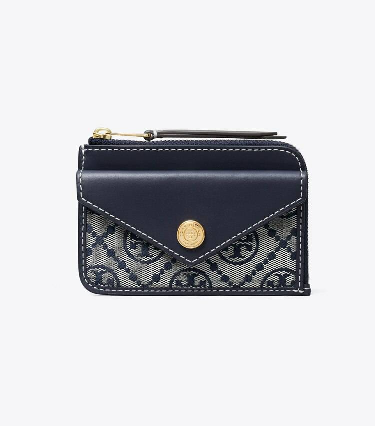 Tory Navy Tory Burch T Monogram Zip Card Case Women Card Cases - Image 2