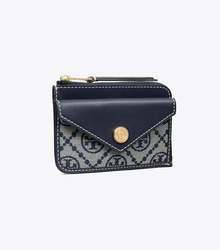 Tory Navy Tory Burch T Monogram Zip Card Case Women Card Cases