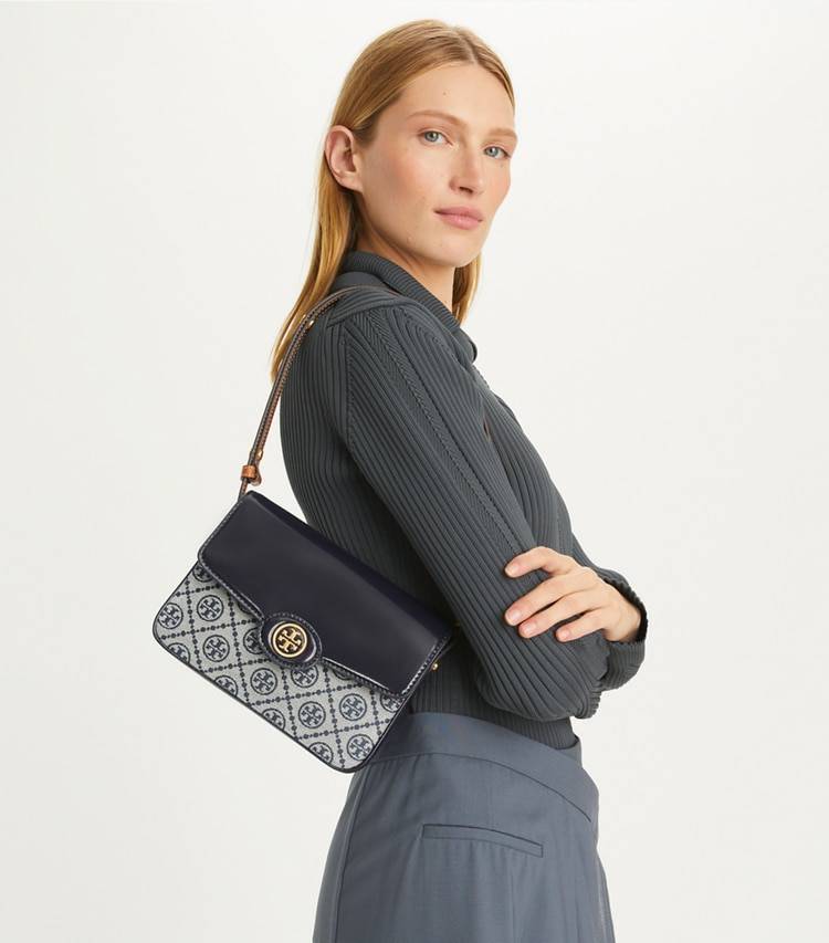 Tory Navy Tory Burch Women Shoulder Bags T Monogram Robinson Convertible Shoulder Bag - Image 2