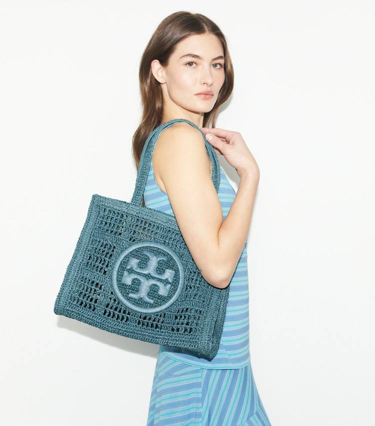 Tote Bags Small Ella Hand-Crocheted Tote Tory Burch Deep Slate Women - Image 2