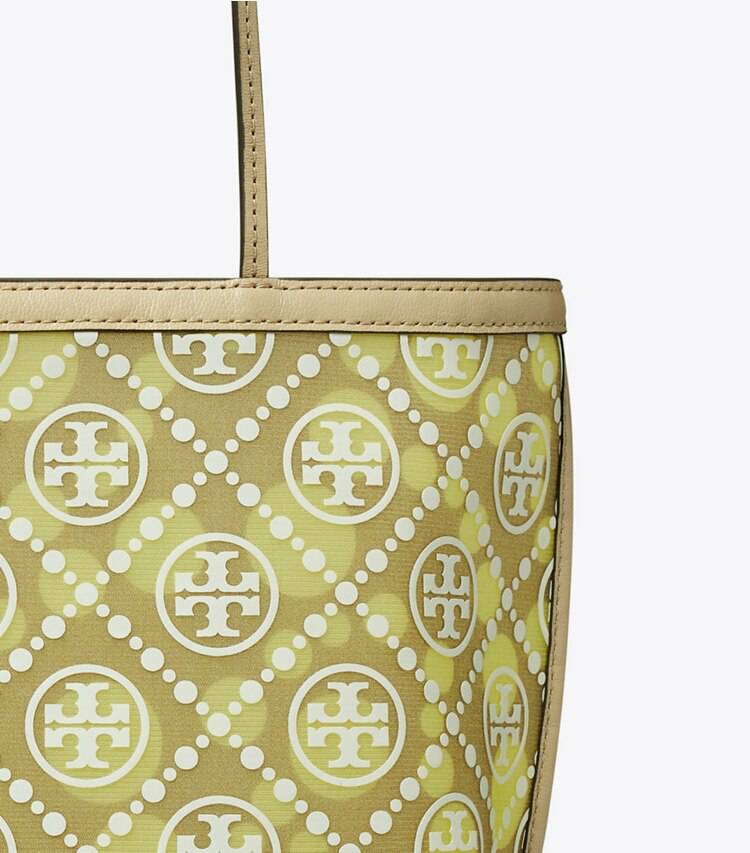 Tote Bags T Monogram Mesh Dot Tote Khaki / Honeydew Tory Burch Women - Image 4