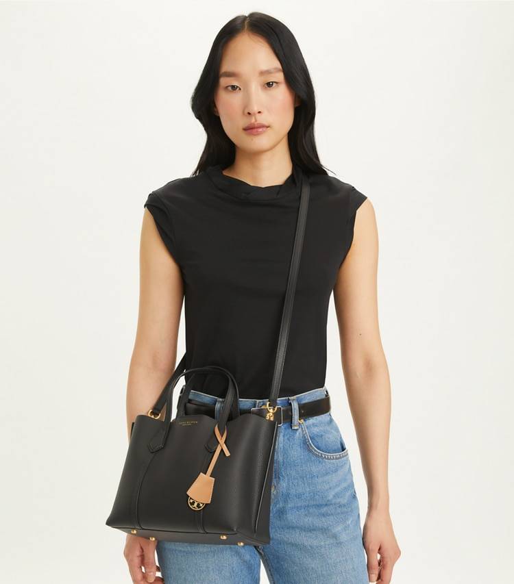 Tote Bags Tory Burch Small Perry Triple-Compartment Tote Black Women - Image 2
