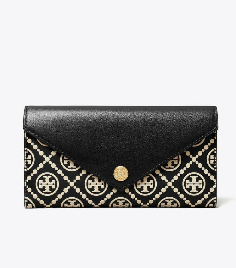 Wallets Black / New Cream T Monogram Contrast Embossed Envelope Wallet Tory Burch Women - Image 2