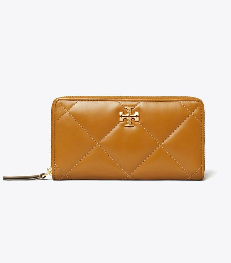 Wallets Kira Diamond Quilt Zip Continental Wallet Women Tory Burch Tan - Image 2