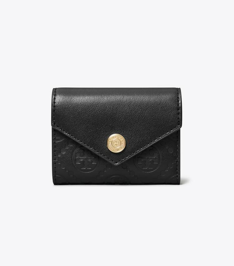 Wallets T Monogram Leather Small Envelope Wallet Women Black Tory Burch - Image 2
