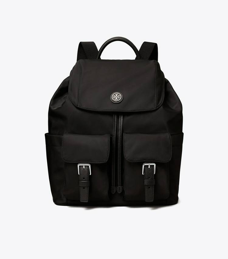 Women Black Backpacks Nylon Flap Backpack Tory Burch - Image 3