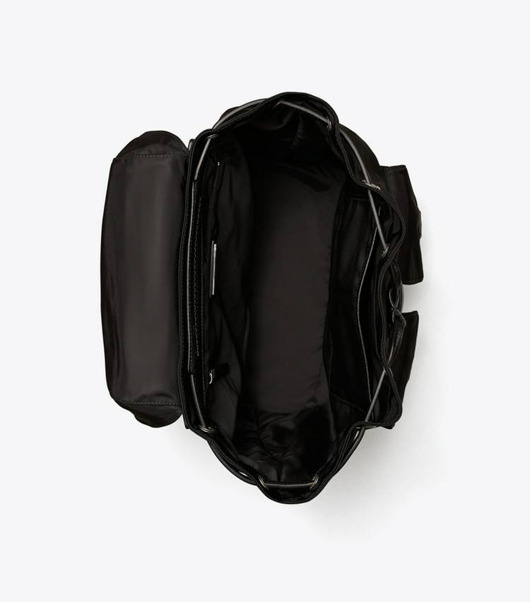 Women Black Backpacks Nylon Flap Backpack Tory Burch - Image 5