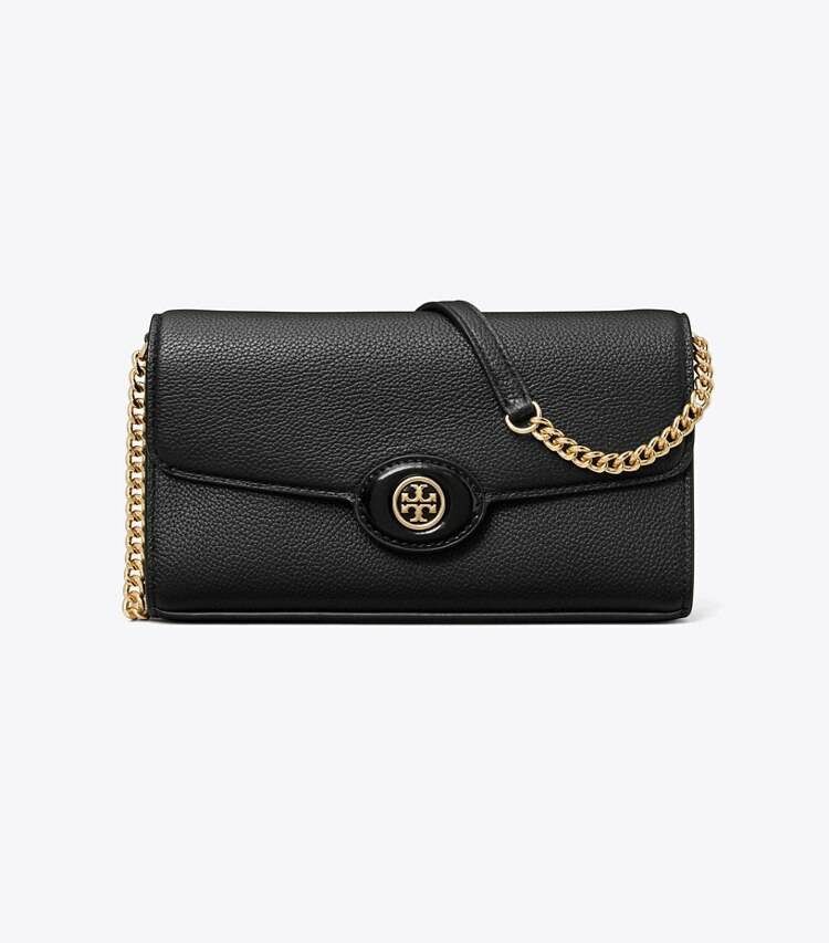 Women Black Robinson Pebbled Chain Wallet Tory Burch Mini Bags - Image 3