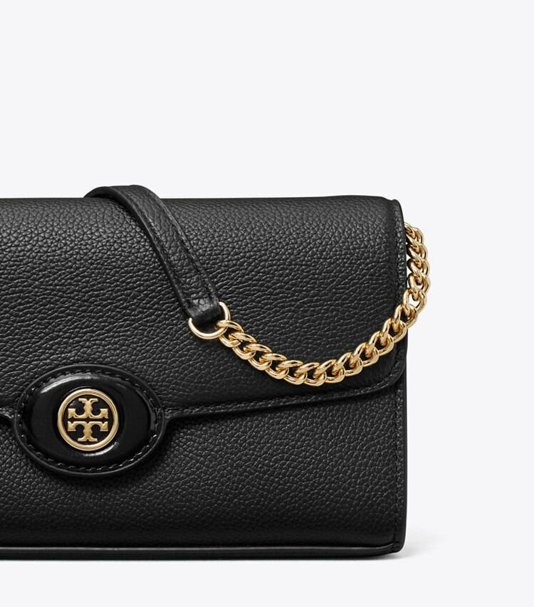Women Black Robinson Pebbled Chain Wallet Tory Burch Mini Bags - Image 4