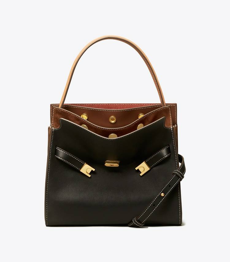 Women Black Tory Burch Satchels Small Lee Radziwill Double Bag - Image 3