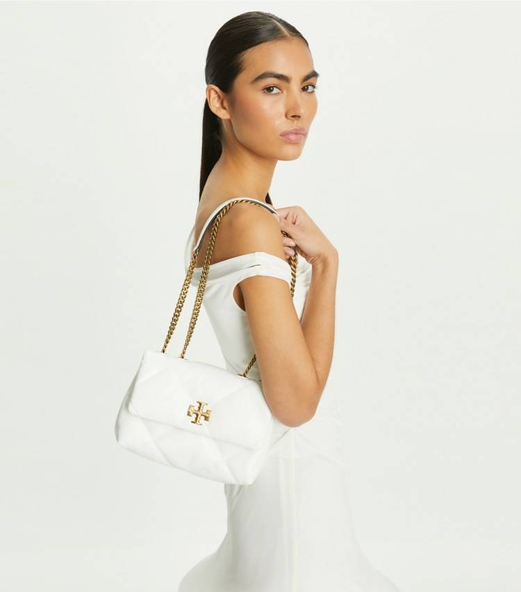 Women Blanc Shoulder Bags Tory Burch Small Kira Diamond Quilt Convertible Shoulder Bag - Image 3