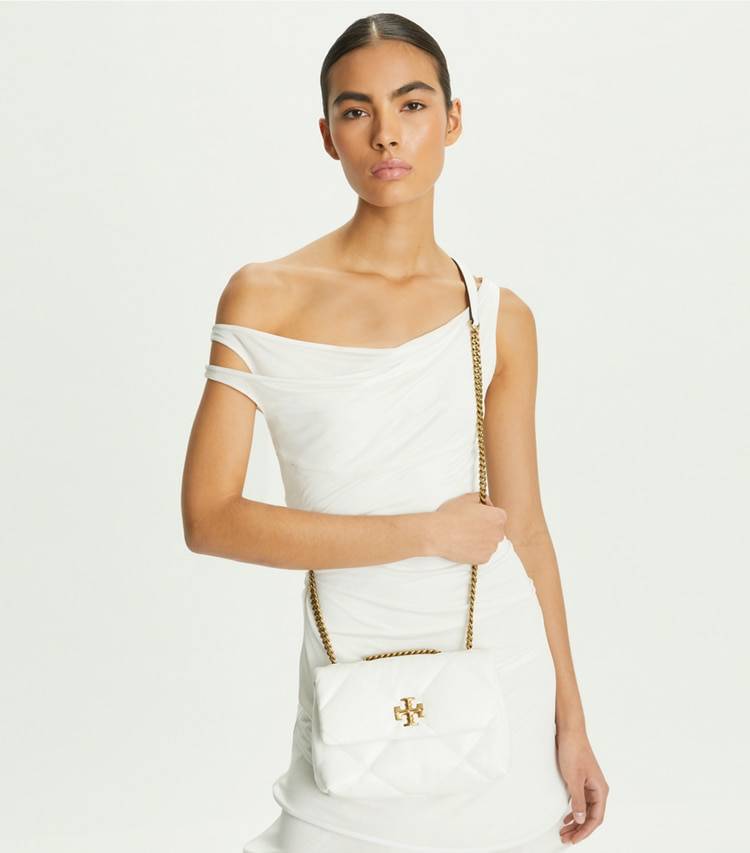 Women Blanc Shoulder Bags Tory Burch Small Kira Diamond Quilt Convertible Shoulder Bag - Image 4