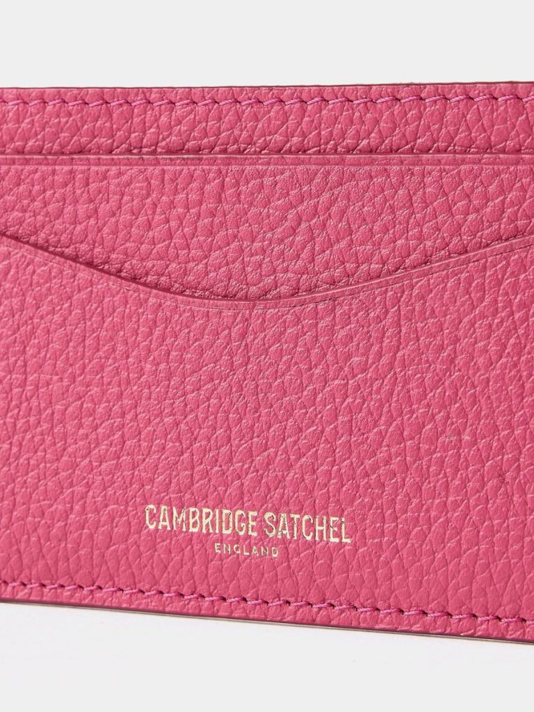 Women Cambridge Satchel Crossbody The Card Case - Fuchsia Pink Madras Grain - Image 3
