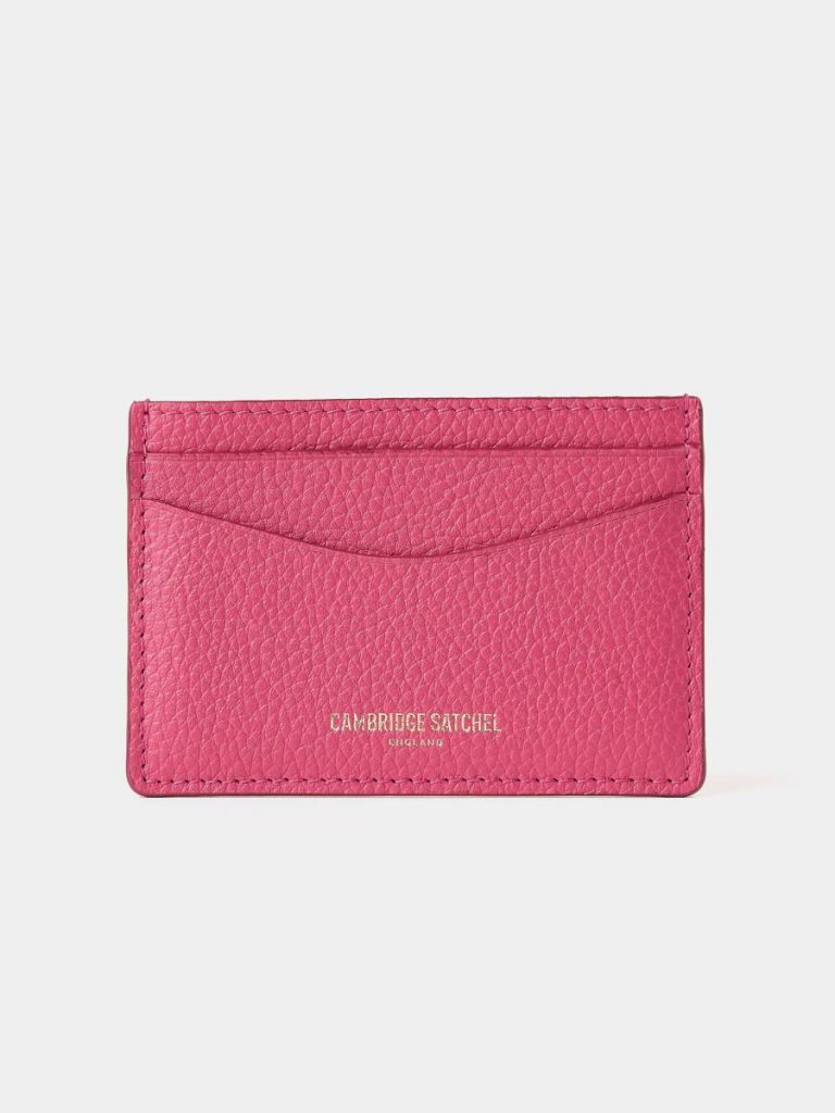 Women Cambridge Satchel Crossbody The Card Case - Fuchsia Pink Madras Grain