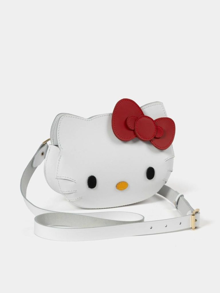 Women Cambridge Satchel Crossbody The Mini Hello Kitty Face Bag - Brilliant White - Image 4