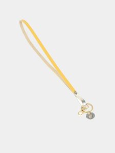 Women Cambridge Satchel Small Goods The Lanyard - Indian Yellow & Silver Foil