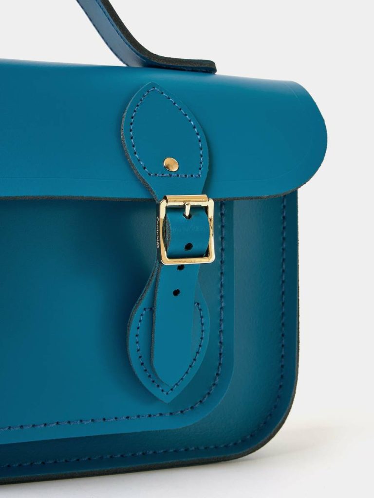 Women Cambridge Satchel The 11 Inch Batchel - Shiz Blue With Bi-Colour Twisted Strap Satchels - Image 4
