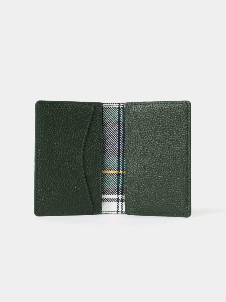 Women Cambridge Satchel The Double Credit Card Holder - Ivy With Tartan Madras Grain Crossbody - Image 2