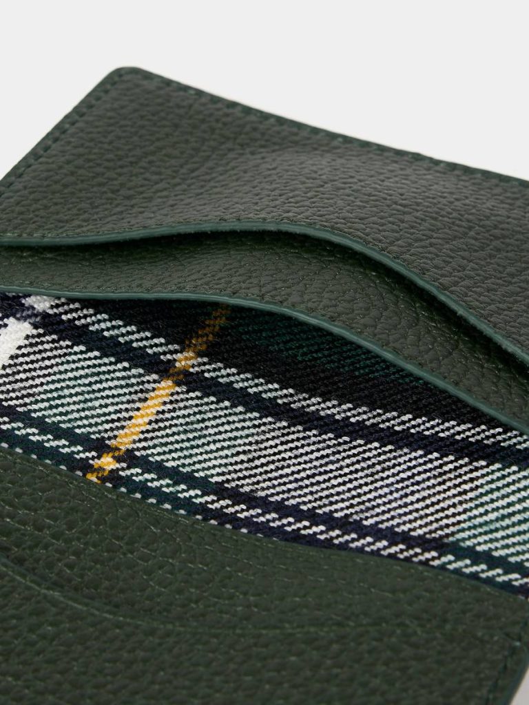 Women Cambridge Satchel The Double Credit Card Holder - Ivy With Tartan Madras Grain Crossbody - Image 4