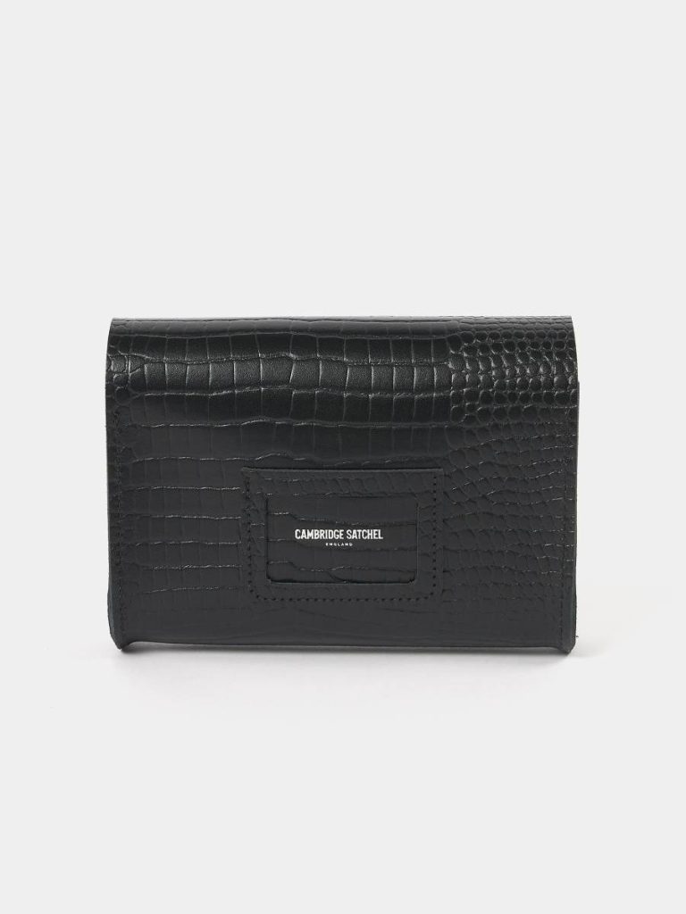 Women Cambridge Satchel The Pushlock - Black Croc Crossbody - Image 3