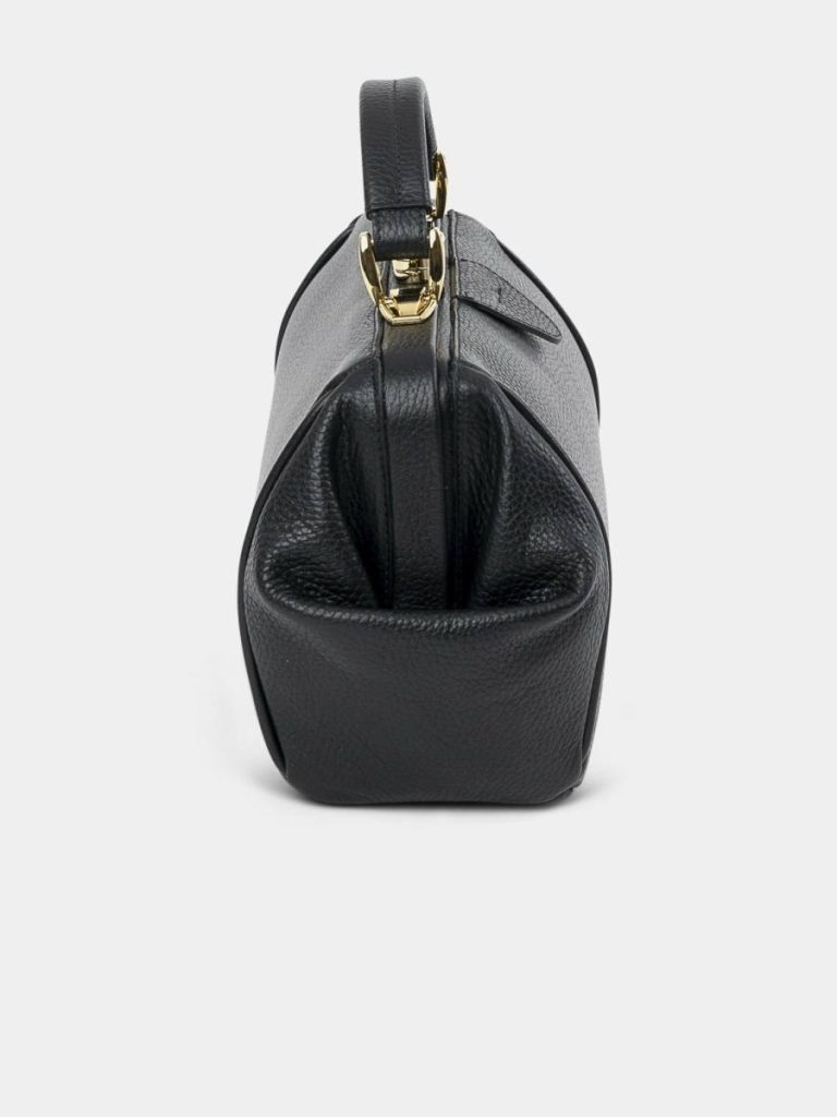 Women Cambridge Satchel The Sophie -Midnight Black Calf Grain Handbags - Image 5