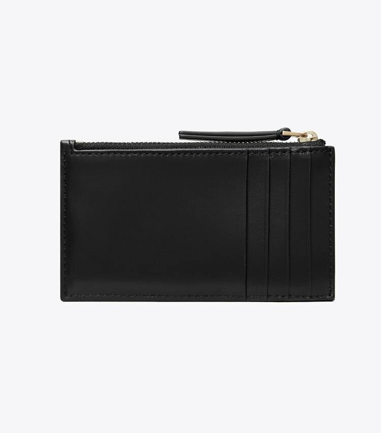 Women Card Cases Kira Diamond Quilt Zip Card Case Tory Burch Black - Image 3