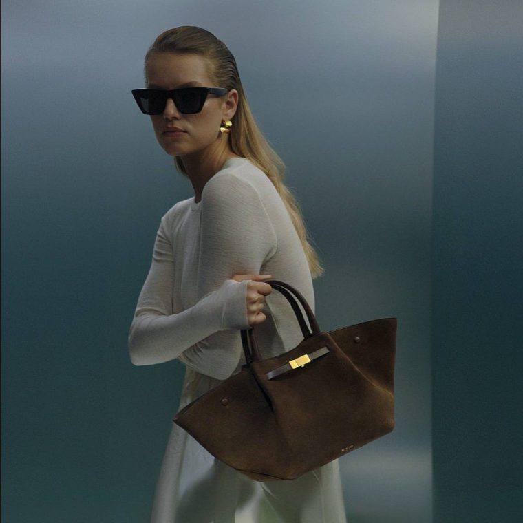 Women Crossbody Bags Demellier The Midi New York Mocha Suede & Mocha Smooth - Image 2