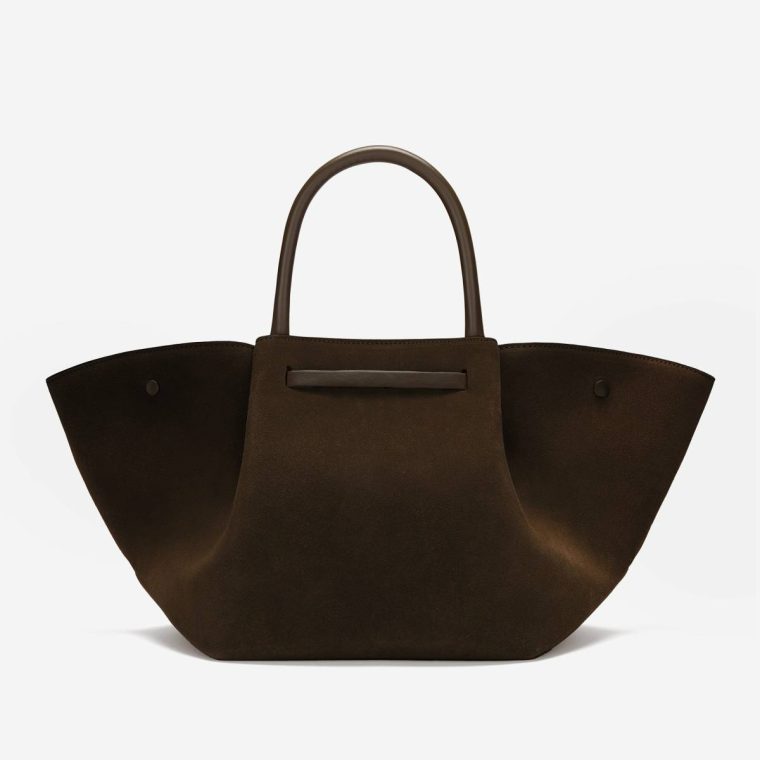 Women Crossbody Bags Demellier The Midi New York Mocha Suede & Mocha Smooth - Image 4