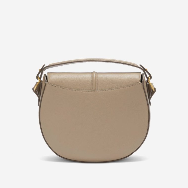 Women Crossbody Bags Demellier The Siena Saddle Dark Sand Small Grain - Image 4