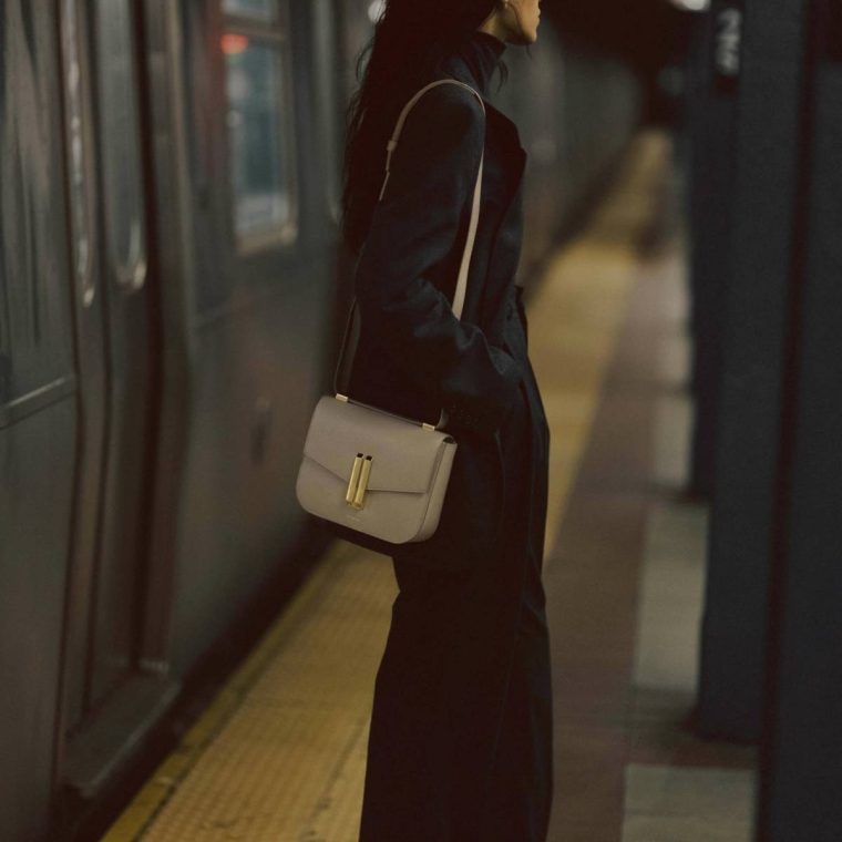 Women Crossbody Bags Demellier The Vancouver Taupe Smooth - Image 2