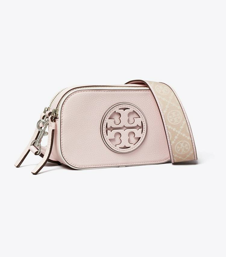 Women Crossbody Bags Pale Pink Miller Patent Border Mini Crossbody Bag Tory Burch