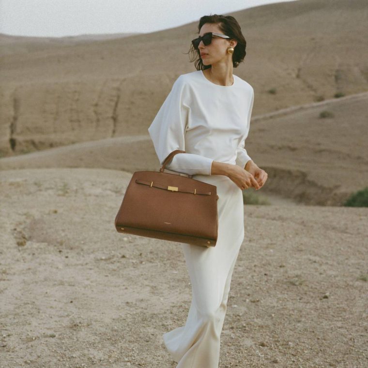 Women Crossbody Bags The Hudson Demellier Tan Small Grain - Image 2