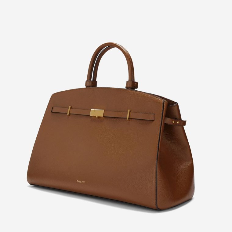 Women Crossbody Bags The Hudson Demellier Tan Small Grain - Image 3
