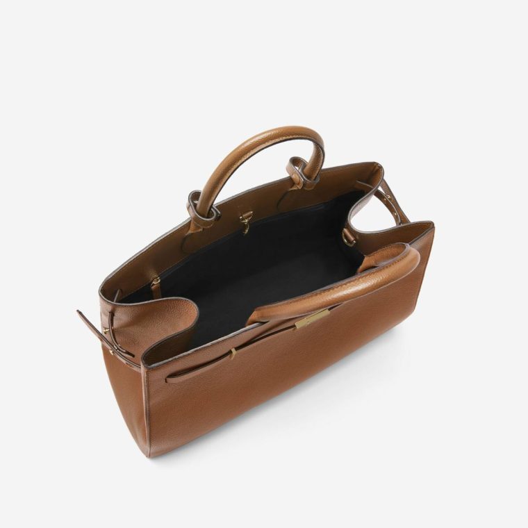Women Crossbody Bags The Hudson Demellier Tan Small Grain - Image 5