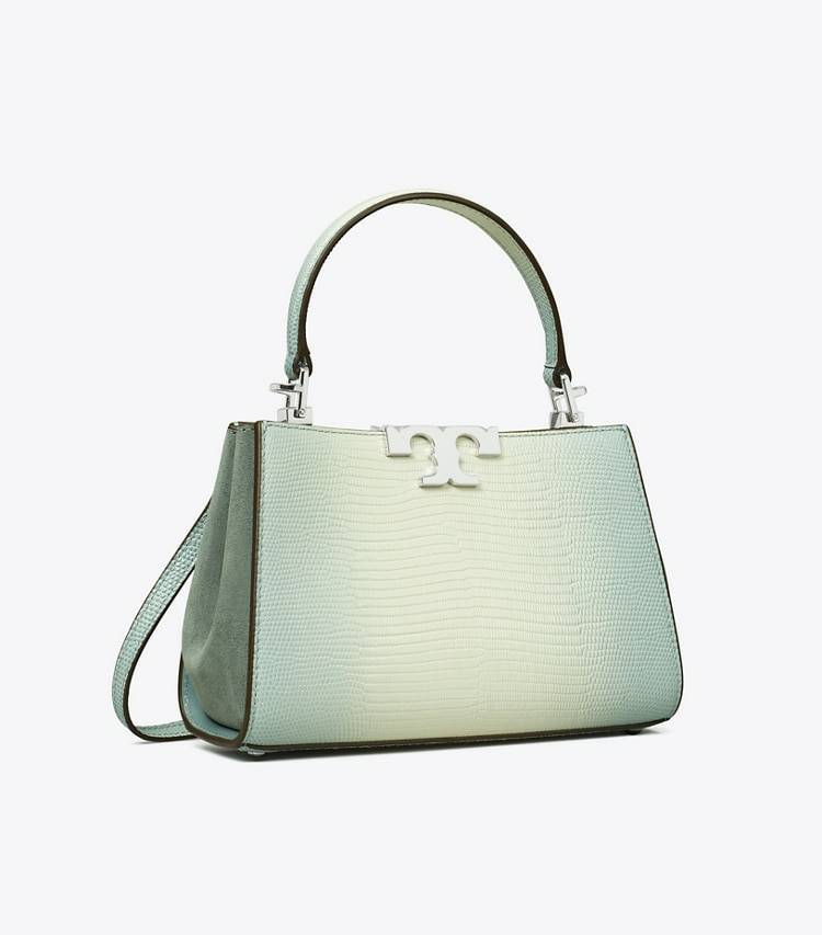Women Crossbody Bags Tory Burch Mini Eleanor Snake-Embossed Satchel Blanc