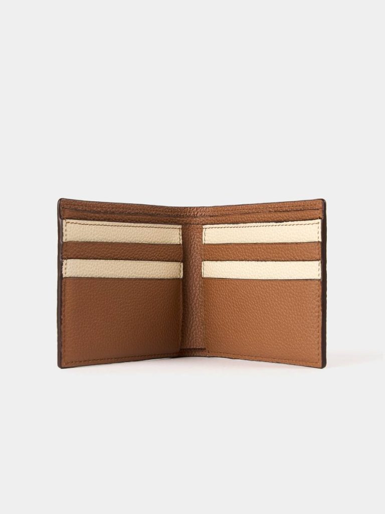 Women Crossbody Cambridge Satchel The Billfold Wallet - Tan & Clay Madras Grain - Image 3