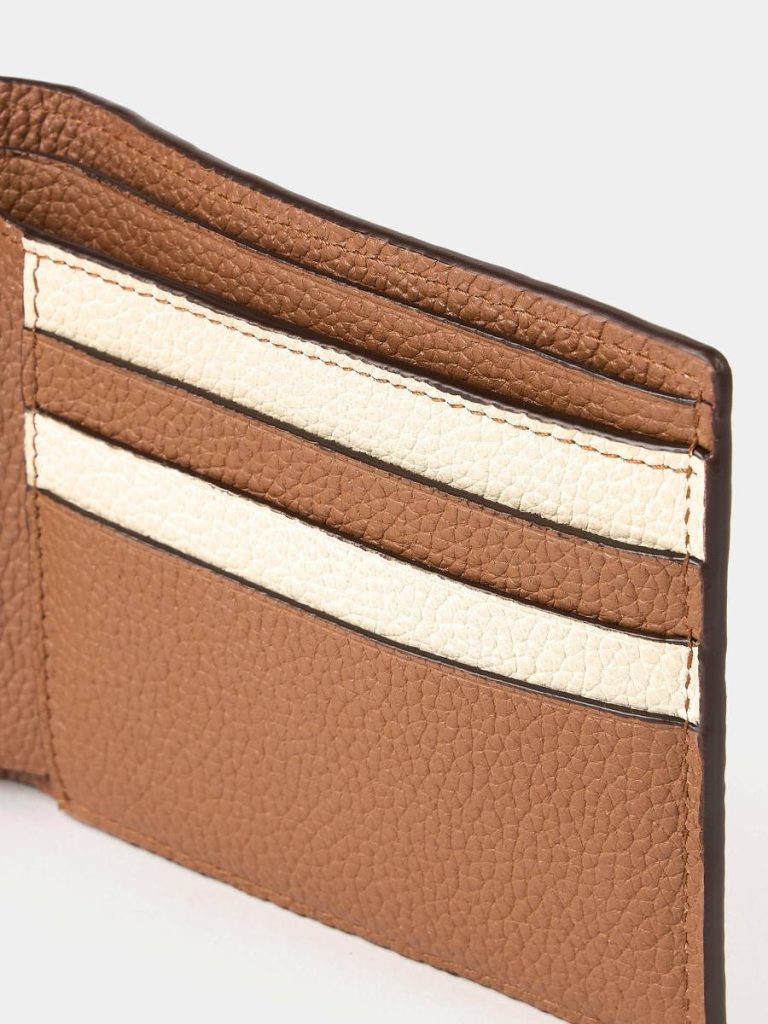 Women Crossbody Cambridge Satchel The Billfold Wallet - Tan & Clay Madras Grain - Image 4