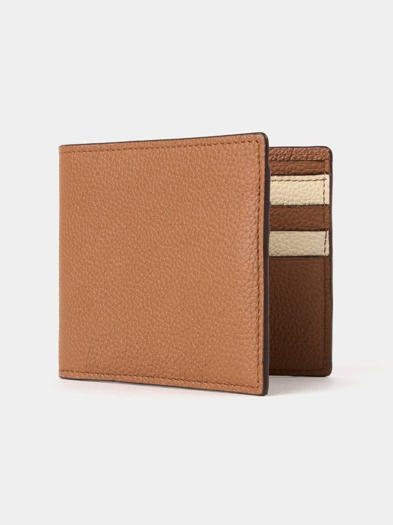 Women Crossbody Cambridge Satchel The Billfold Wallet - Tan & Clay Madras Grain