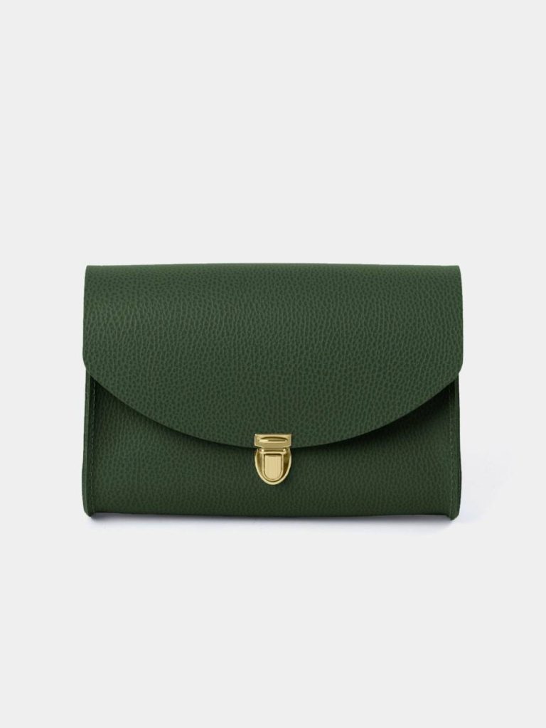 Women Crossbody Cambridge Satchel The Large Pushlock - Racing Green Celtic Grain