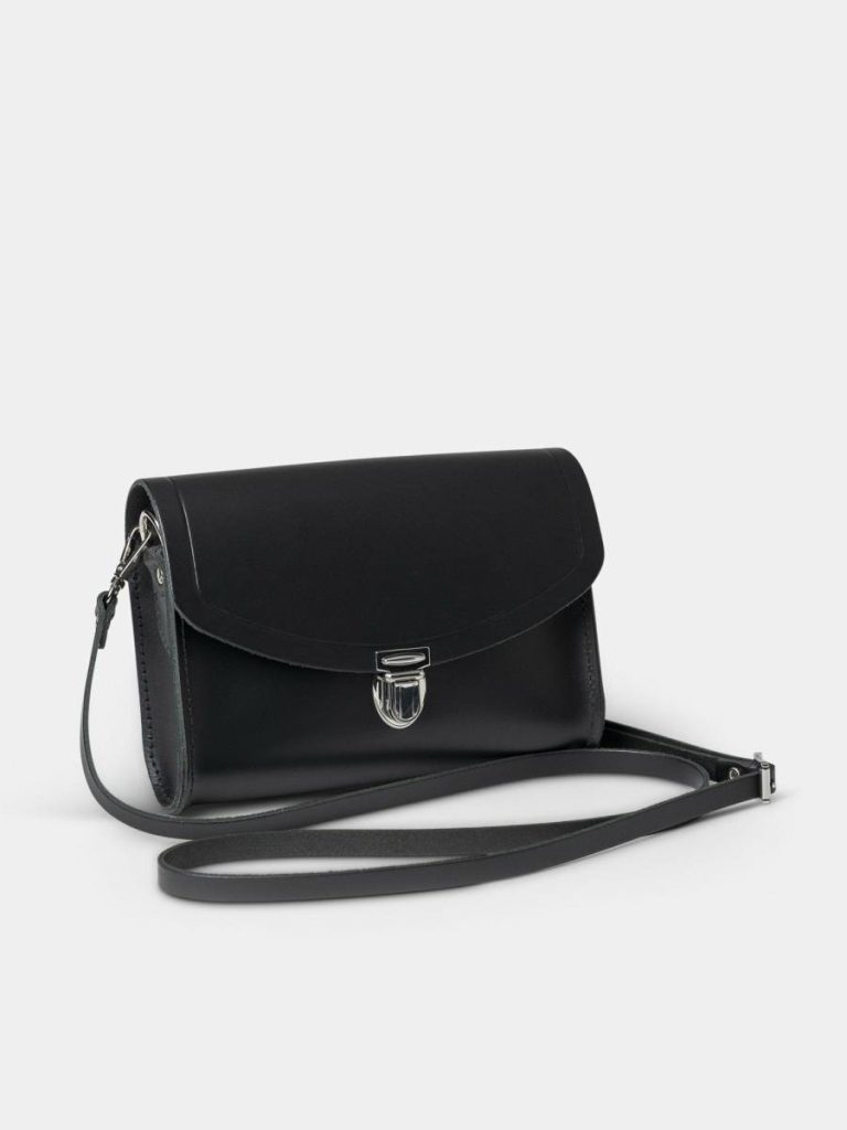 Women Crossbody The Pushlock -Black Cambridge Satchel - Image 2