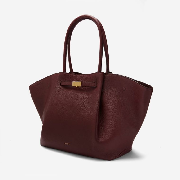 Women Demellier Burgundy Small Grain The New York Shoulder Bags - Image 3