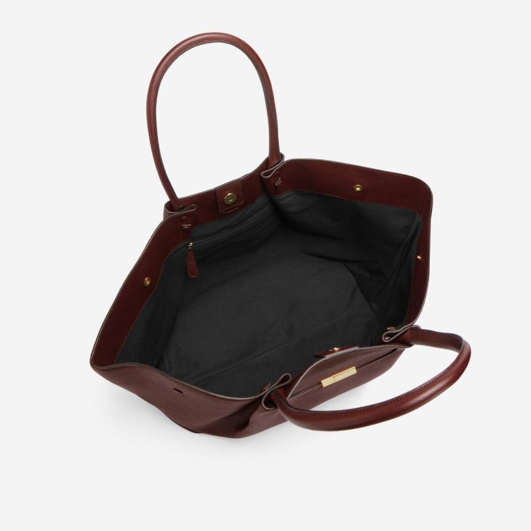 Women Demellier Burgundy Small Grain The New York Shoulder Bags - Image 5