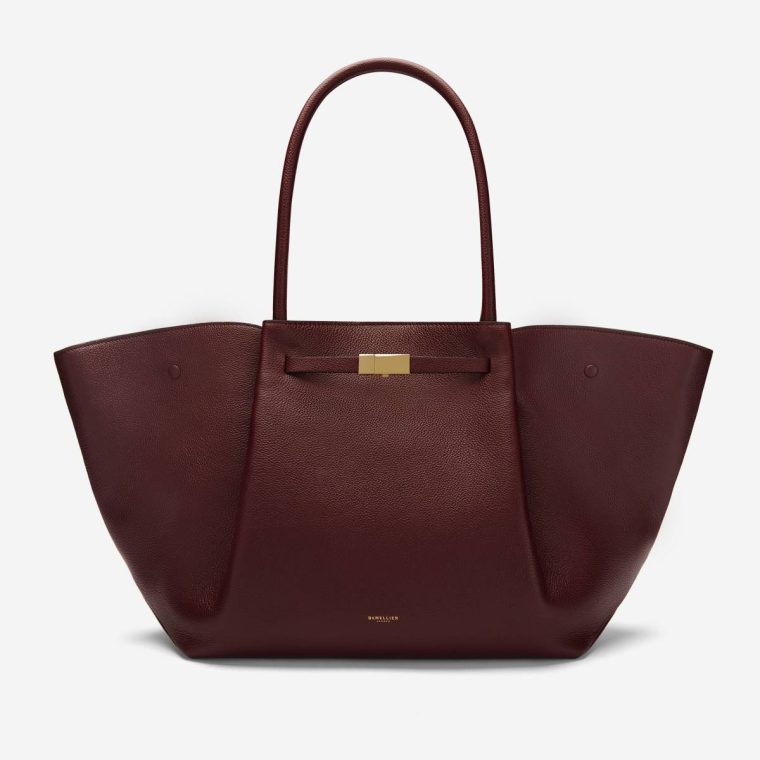 Women Demellier Burgundy Small Grain The New York Shoulder Bags