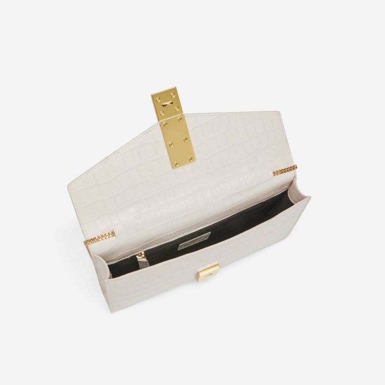 Women Demellier Clutches Off-White Croc-Effect The Vancouver Clutch - Image 4