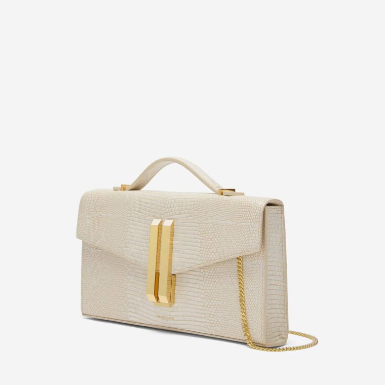 Women Demellier Clutches The Vancouver Clutch Ecru Lizard-Effect - Image 3